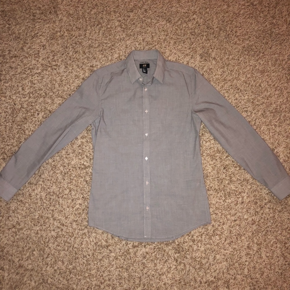 NEW H&M Slim Fit Dress Shirt Grey Men’s Small